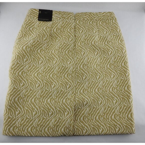 New Banana Republic Zebra Print Pencil Skirt Tan Cream Womens Sz 8 Lined NWT - Picture 4 of 6